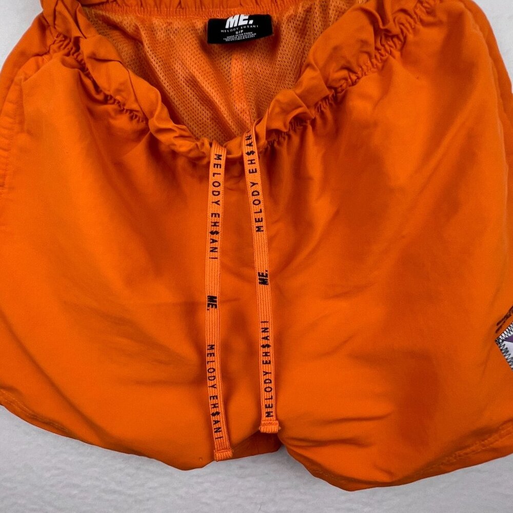 Melody Ehsani Womens Orange Drawstrings Athletic … - image 2